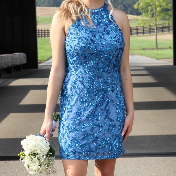 Sherri Hill 54414 in Bright Blue - Picture 4 of 4